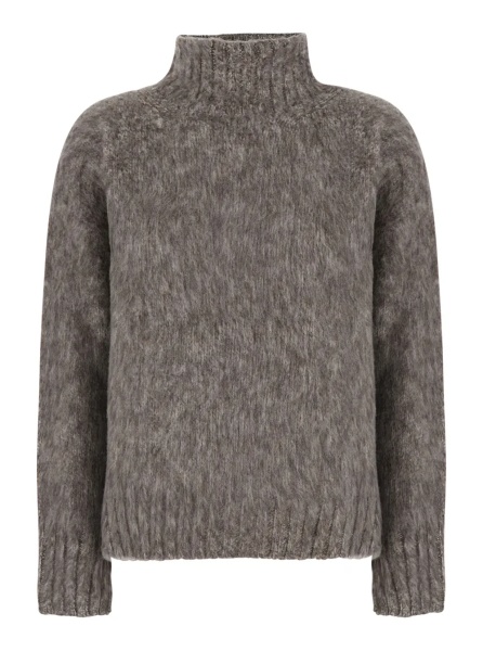 Pulover 'ANATOLIA' beige high-neck sweater with brushed effect in cashmere Blend women