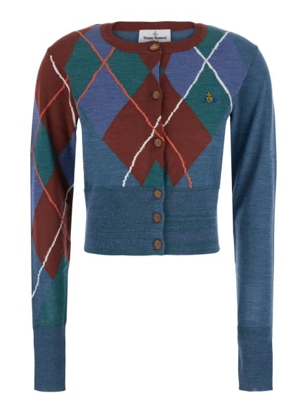 Pulover ARGYLE CROP CARDI