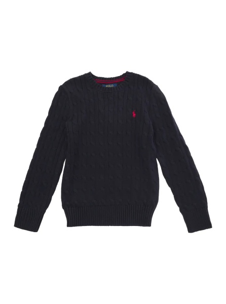 Pulover Blue Sweater with Cable Knit in cotton Boy