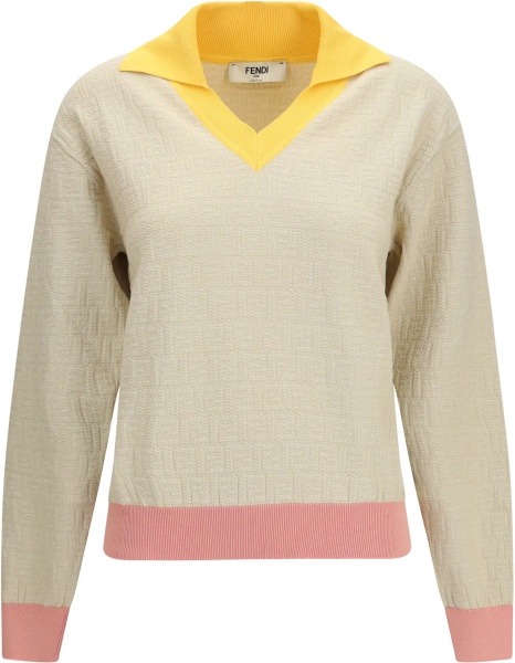 Pulover Cotton and silk Sweater with FF logo