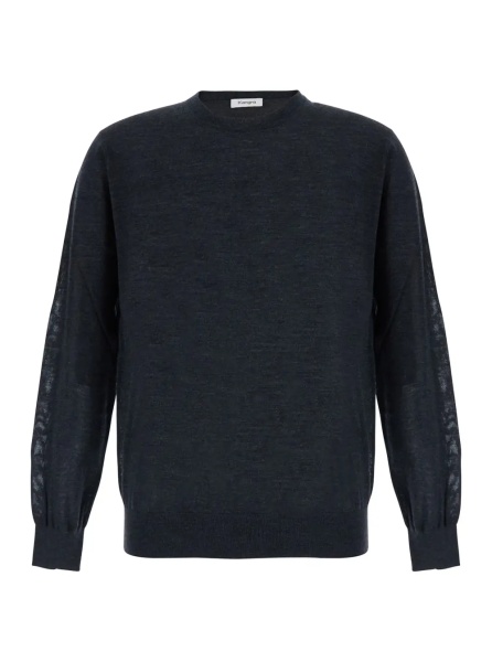 Pulover Gray Crew Neck Sweater in Wool for Men