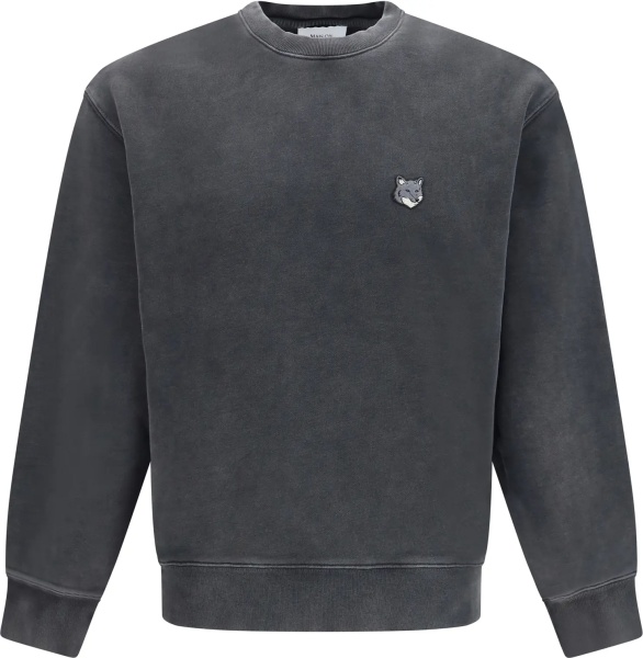 Pulover MAISON KITSUNÉ Crewneck Sweater with Fox Head logo