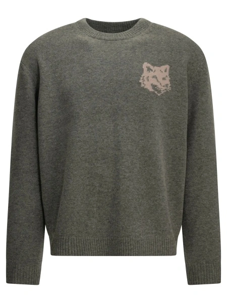 Pulover MAISON KITSUNÉ "Fox Head" Crew-Neck Sweater