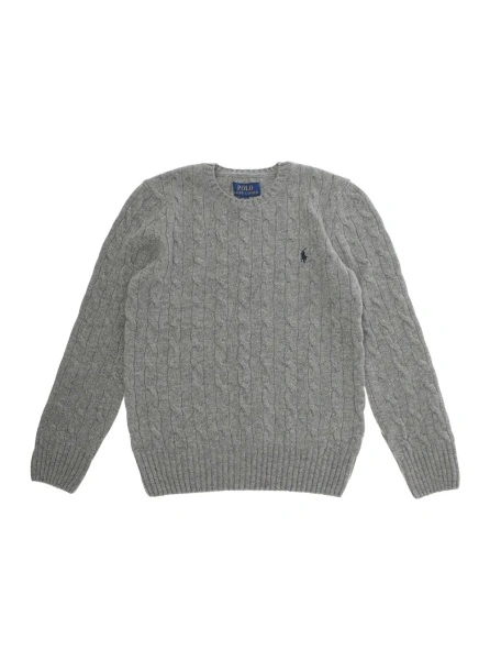 Pulover Ralph Lauren gri din lana si casmir