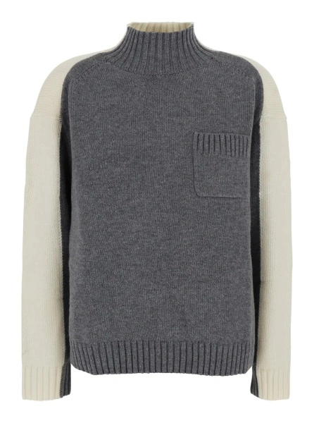 Pulover Semicouture gri din lana si casmir