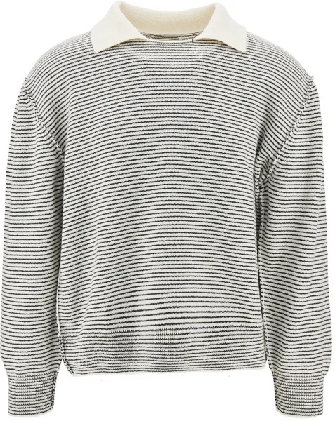 Pulover Striped wool sweater with collar