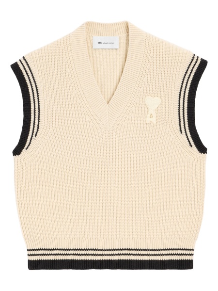 Pulover tricotat AMI Paris neutru