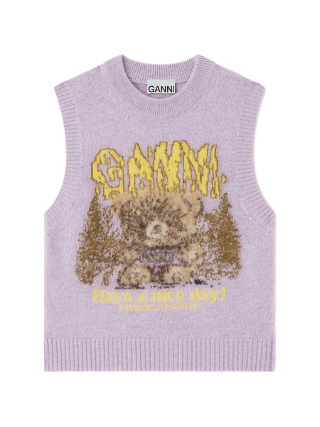 Pulover tricotat Ganni violet