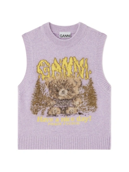 Pulover tricotat Ganni violet