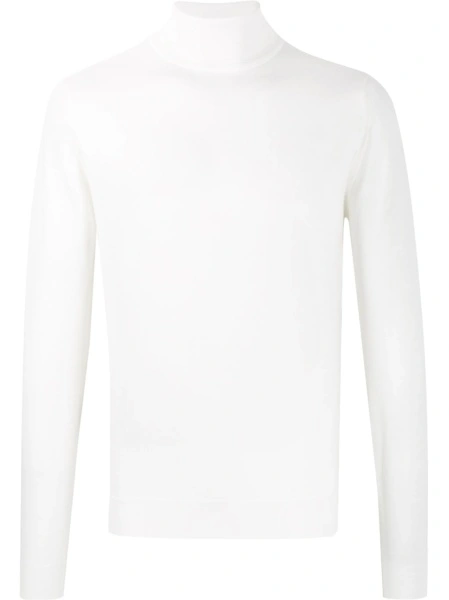 Pulover tricotat John Smedley alb