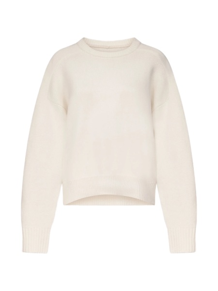 Pulover tricotat LOULOU DE SAISON alb din casmir si lana