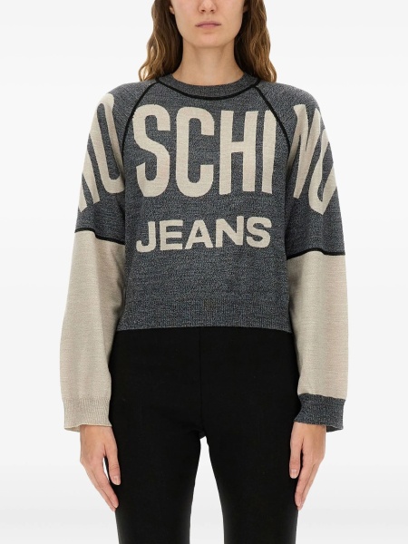 Pulover tricotat MOSCHINO JEANS gri