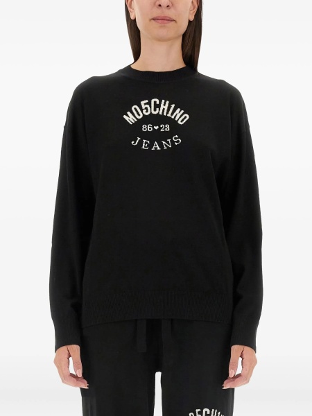 Pulover tricotat MOSCHINO JEANS negru