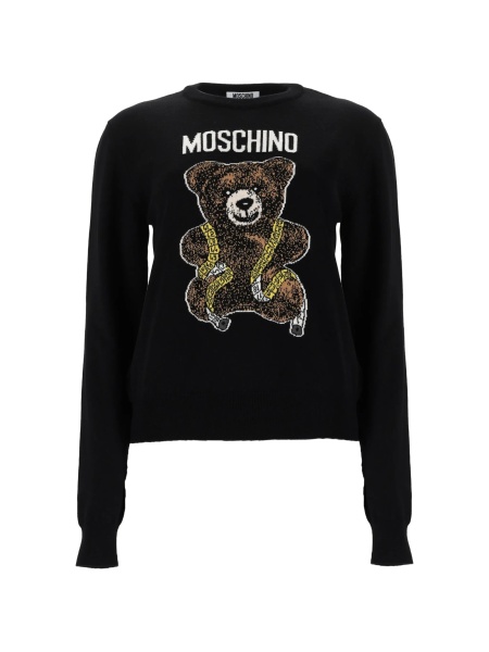 Pulover tricotat Moschino negru