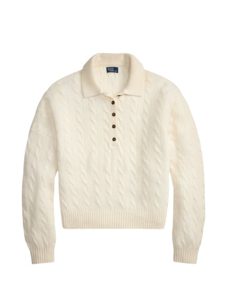 Pulover tricotat Ralph Lauren neutru