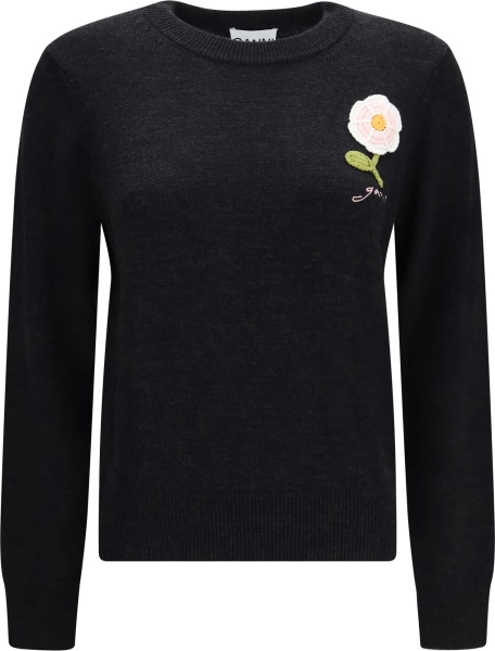 Pulover Wool Sweater with crochet flower