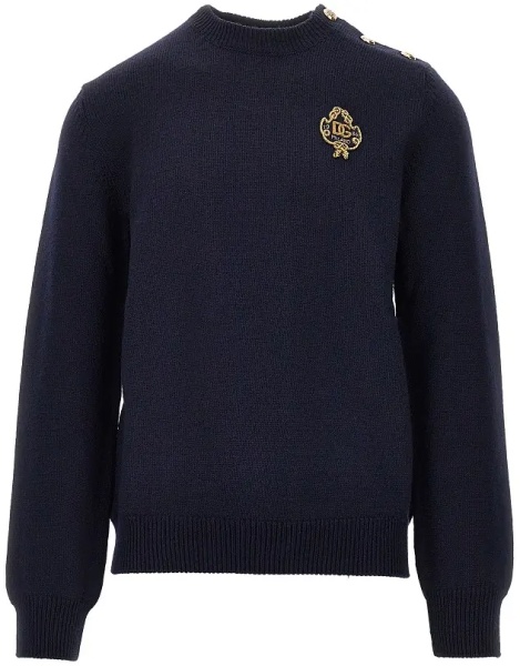 Pulover Wool sweater with embroidered patch