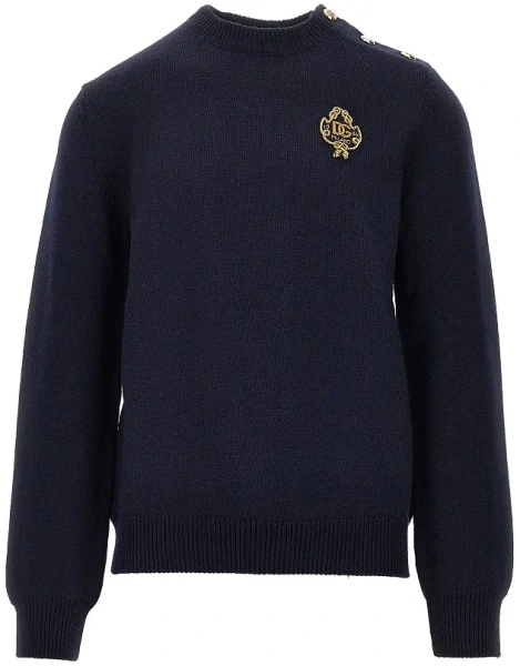 Pulover Wool sweater with embroidered patch