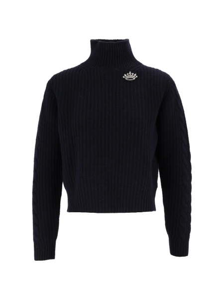 Pulovere Cut-out knitwear with brooch