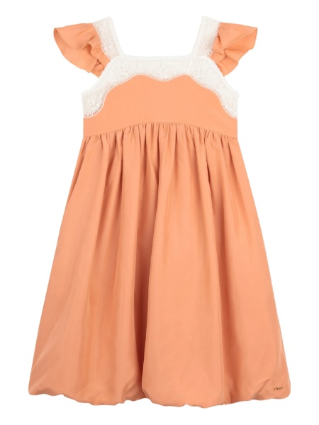 Rochie casual Chloe portocalie din matase