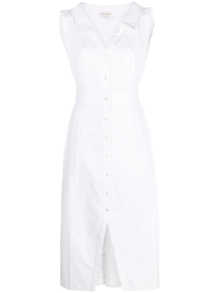 Rochie de zi Alexander McQueen alba din bumbac