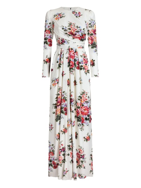 Rochie de zi Dolce & Gabbana alba din matase si elastan