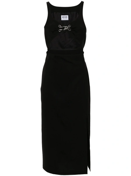 Rochie de zi MOSCHINO JEANS neagra din polyester si elastan