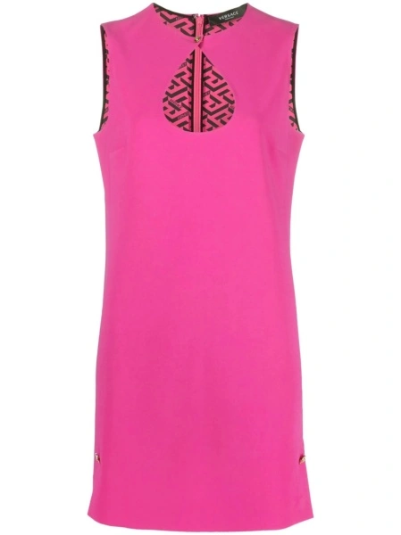 Rochie de zi Versace roz din vascoza si elastan