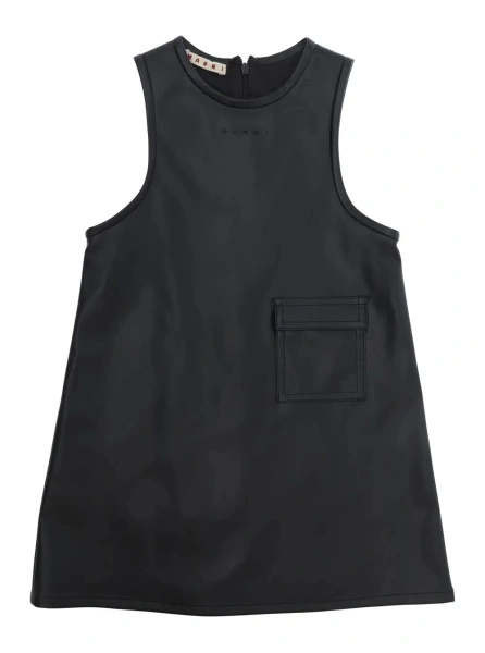 Rochie Marni neagra din piele ecologica