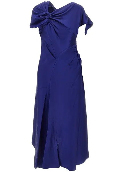 Rochii Crepe back satin asymmetrical midi dress