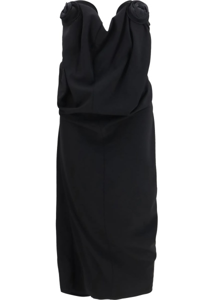 Rochii Draped Dress with sculptural floral details