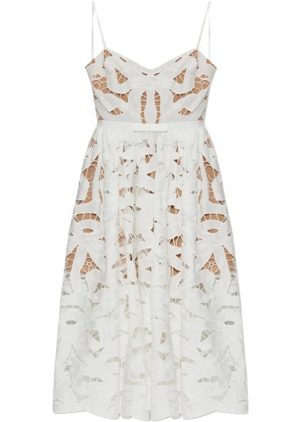 Rochii Embroidered Midi Dress With Bow