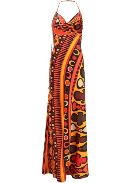 Rochii Long silk-blend printed Dress