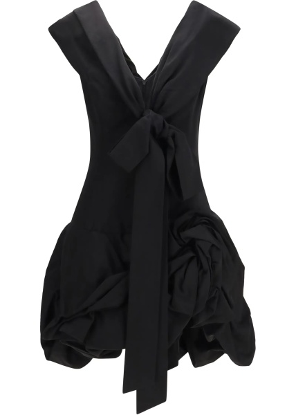 Rochii Midi Dress with draped shawl collar