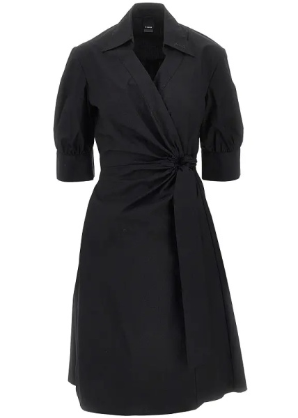 Rochii Stretch cotton wrap-over midi dress