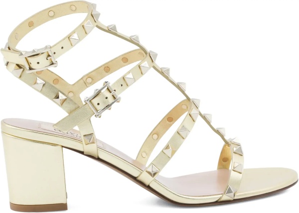 Rockstud Sandals laminated leather