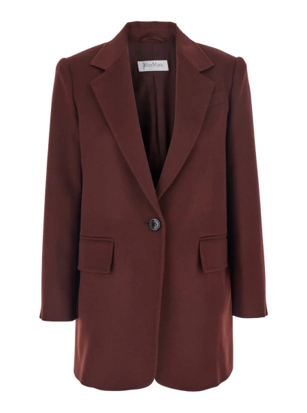 Sacou 'Ariccia' Bordeaux Single-Breasted Jacket with Notched Revers in Wool Woman