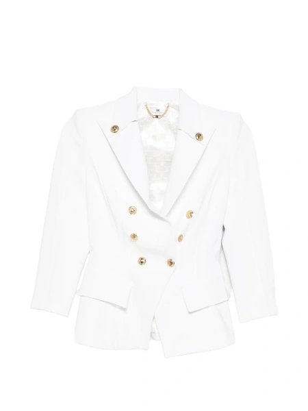 Sacou Elisabetta Franchi alb din polyester si spandex/elastan