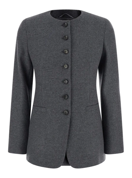Sacou Jacket with an essential detail in gray fabric for unspecified gender