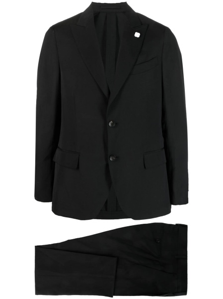 Sacou Lardini negru din canepa si matase