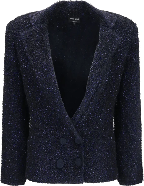 Sacou Metallic-fiber Viscose Single-breasted Blazer