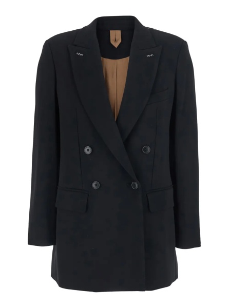 Sacou MXMOSSO Jacket with collar and long sleeves in Tech Fabric black women