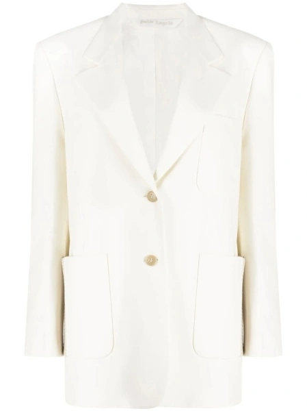 Sacou Palm Angels alb din bumbac si polyester