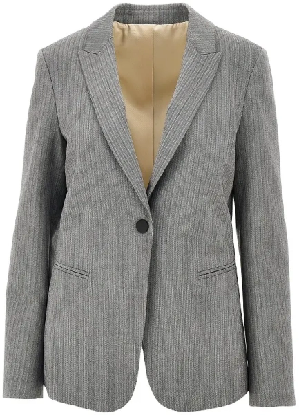 Sacou Pinstriped tailored single-breasted jacket
