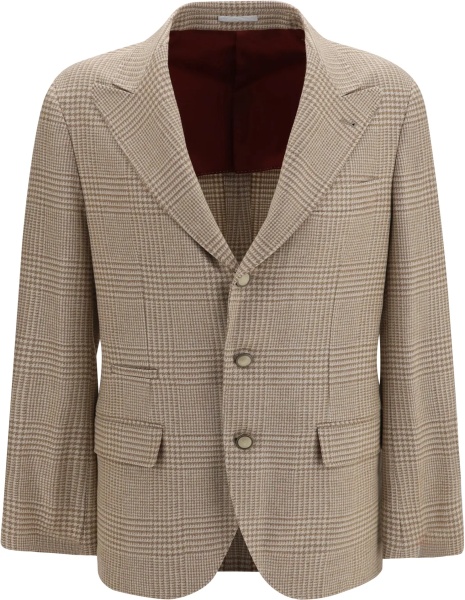 Sacou Single breasted checked Blazer