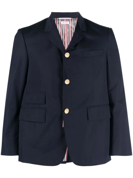 Sacou Thom Browne albastru din polyester si bumbac