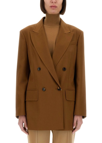Sacou Wool Blend Double-Breasted Jacket