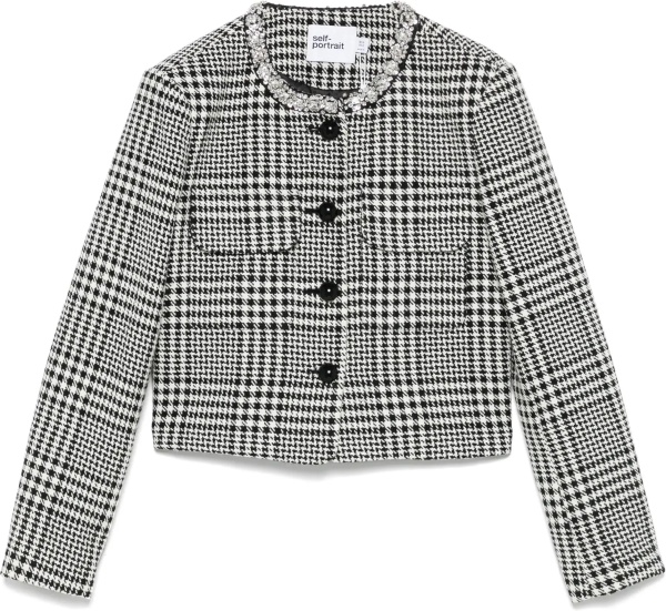 Sacouri Houndstooth Jacket With Crystals