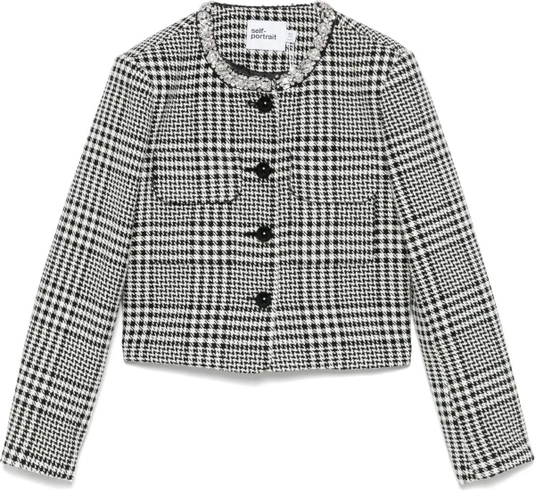 Sacouri Houndstooth Jacket With Crystals