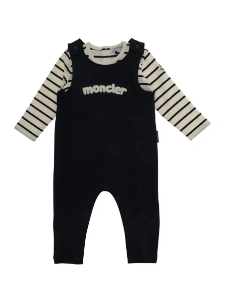Salopete Moncler albastre din bumbac